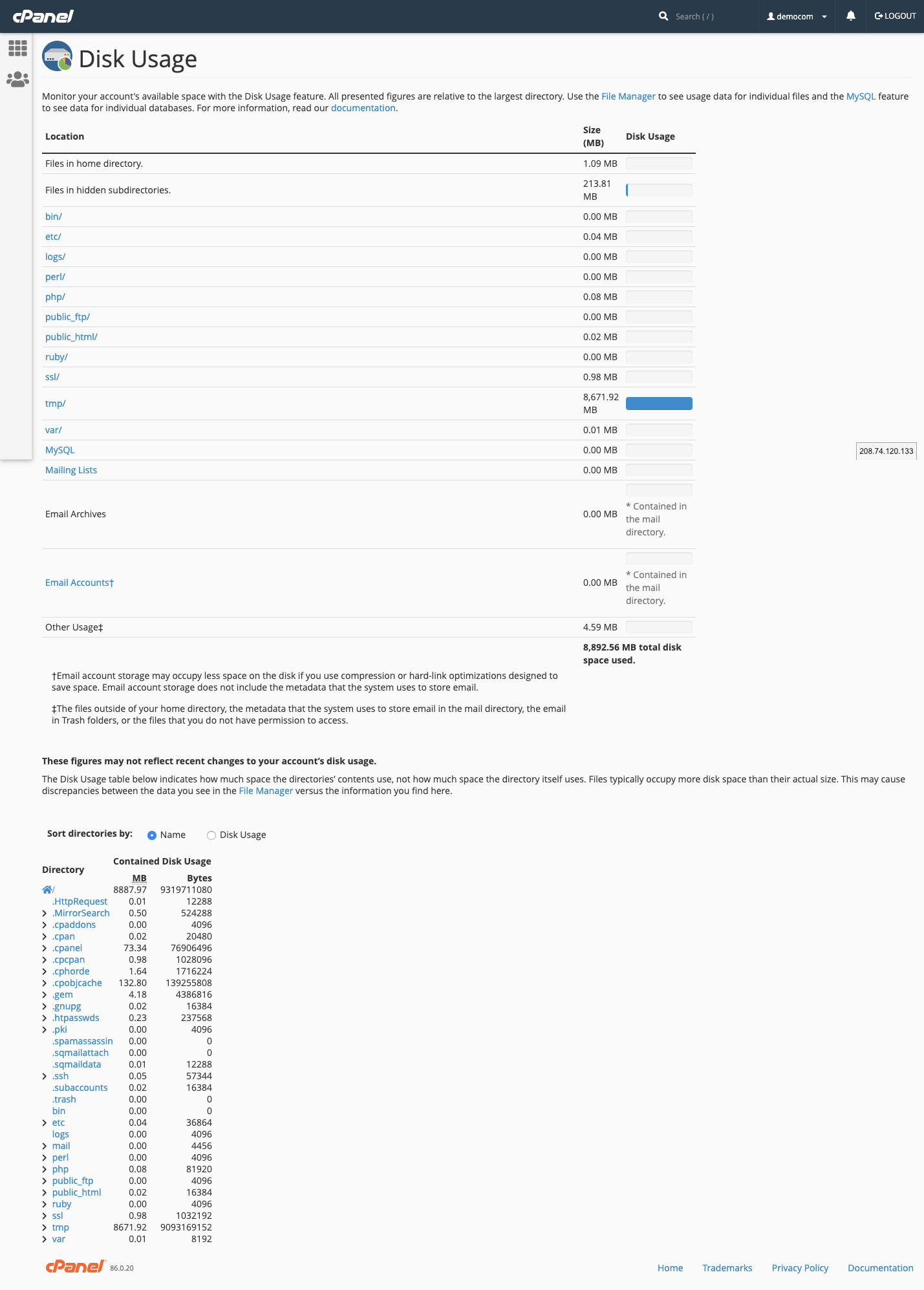 How to Check Disk Usage in cPanel - PheonixSolutions Knowledge-Base